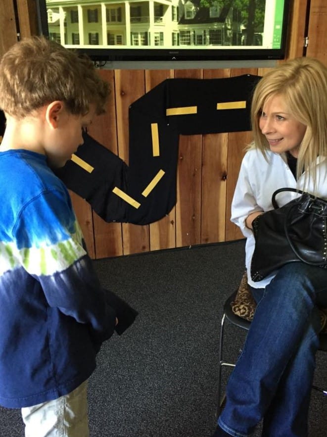 A child approaching Mrs. Basil E Frankweiler to pitch his grant proposal - a LitWits creative activity idea for teaching FROM THE MIXED-UP FILES OF MRS. BASIL E. FRANKWEILER by E.L. Konigsburg