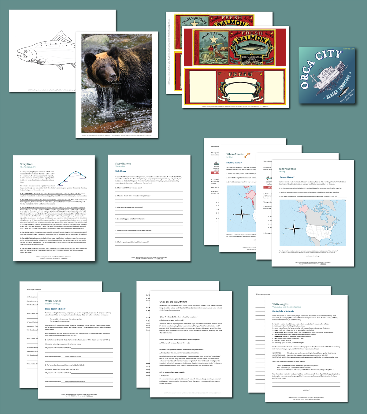 GENTLE BEN by Walt Morey  - LitWits Workshops - worksheets and activity printables