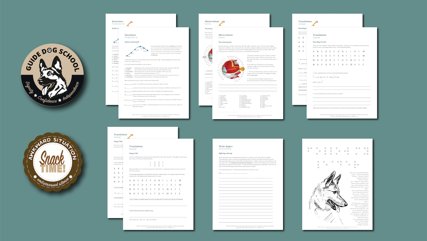 Preview of the LitWits Printables Set for FOLLOW MY LEADER by James B. Garfield