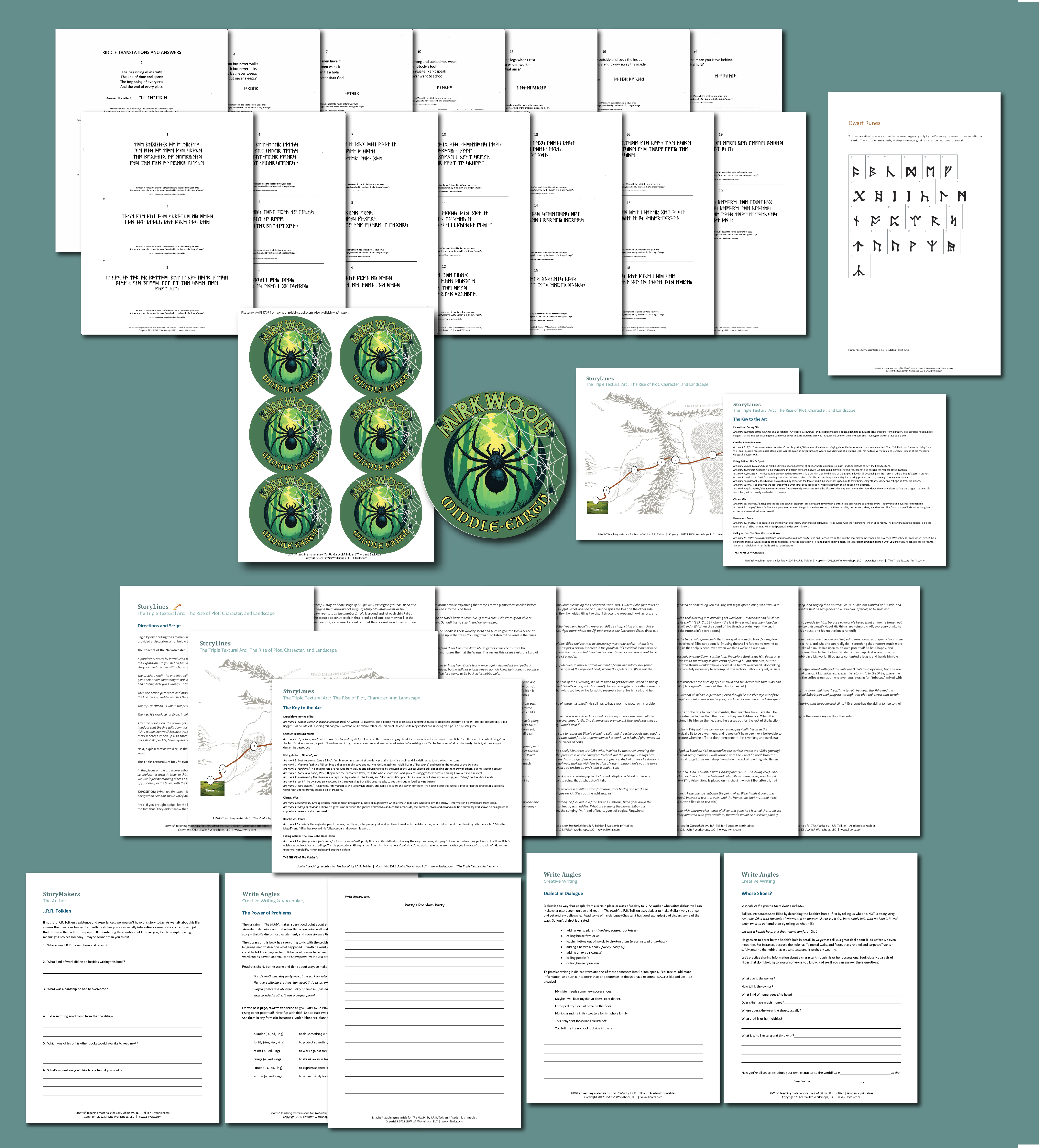 Preview of the LitWits Printables Set for THE HOBBIT by J.R.R. Tolkien