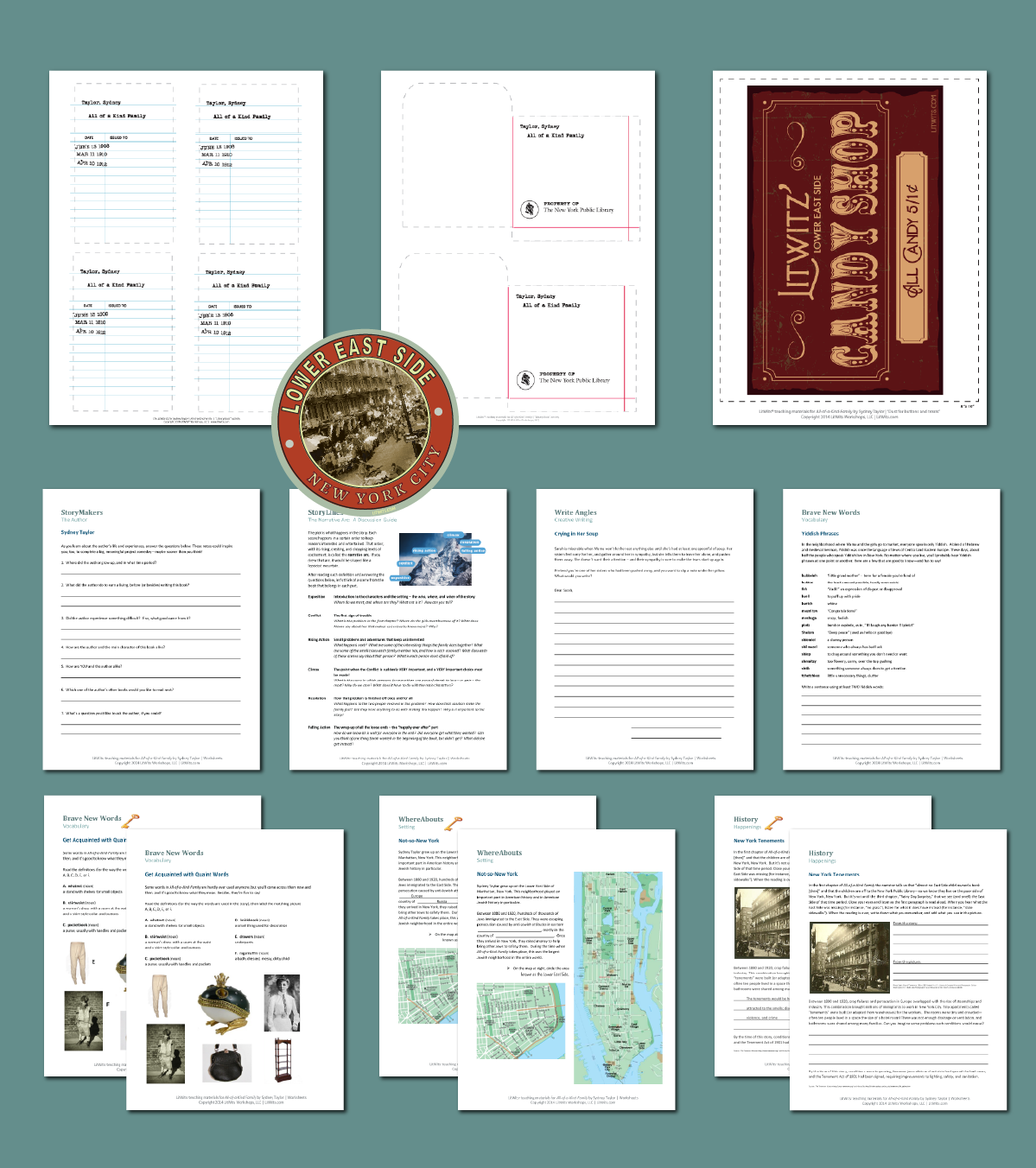 Preview of the LitWits Printables Set for ALL-OF-A-KIND FAMILY by Sydney Taylor