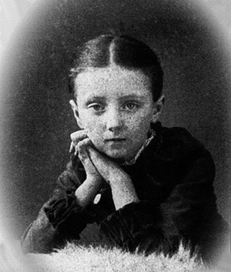 Photo of young Lucy Maud Montgomery, author of Anne of Green Gables, as a child - age 10 in 1884