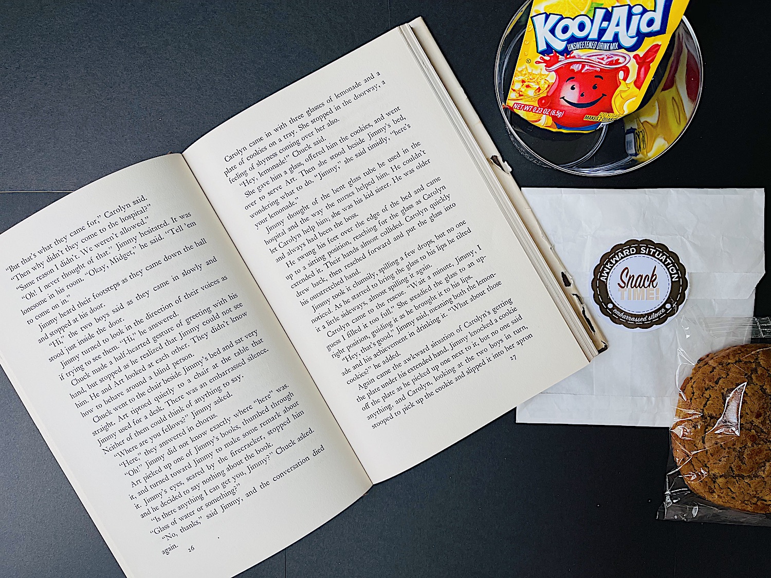 Awkward situation and embarrassed silence snack from FOLLOW MY LEADER - a great opportunity to discuss how to BE with people who are blind, and to empathize with Jimmy AND his friends about these difficult moments.