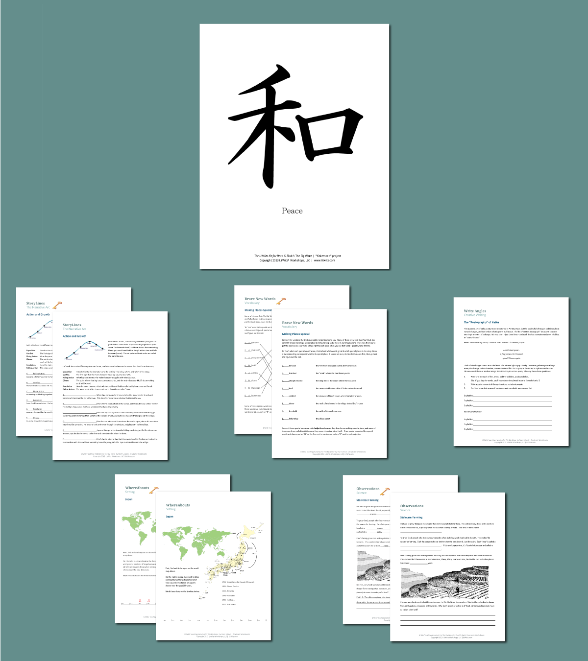 Preview of the LitWits Printables Set for THE BIG WAVE by Pearl S. Buck