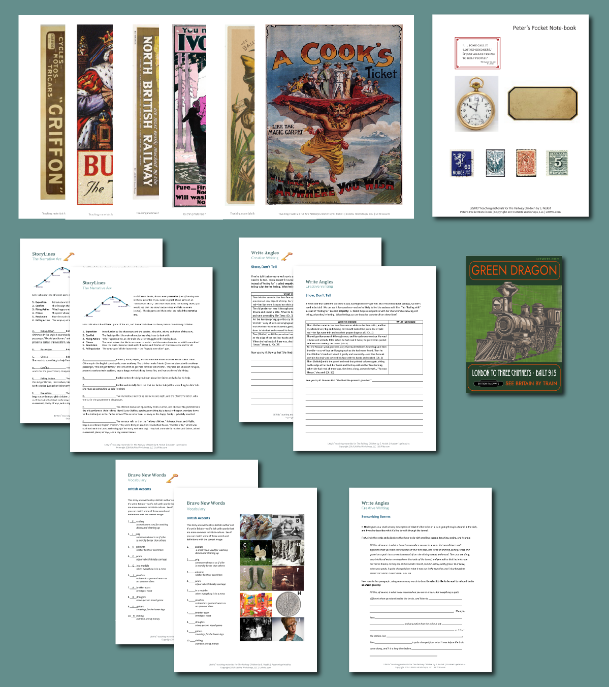 Preview of the LitWits Printables Set for THE RAILWAY CHILREN by E.. Nesbit