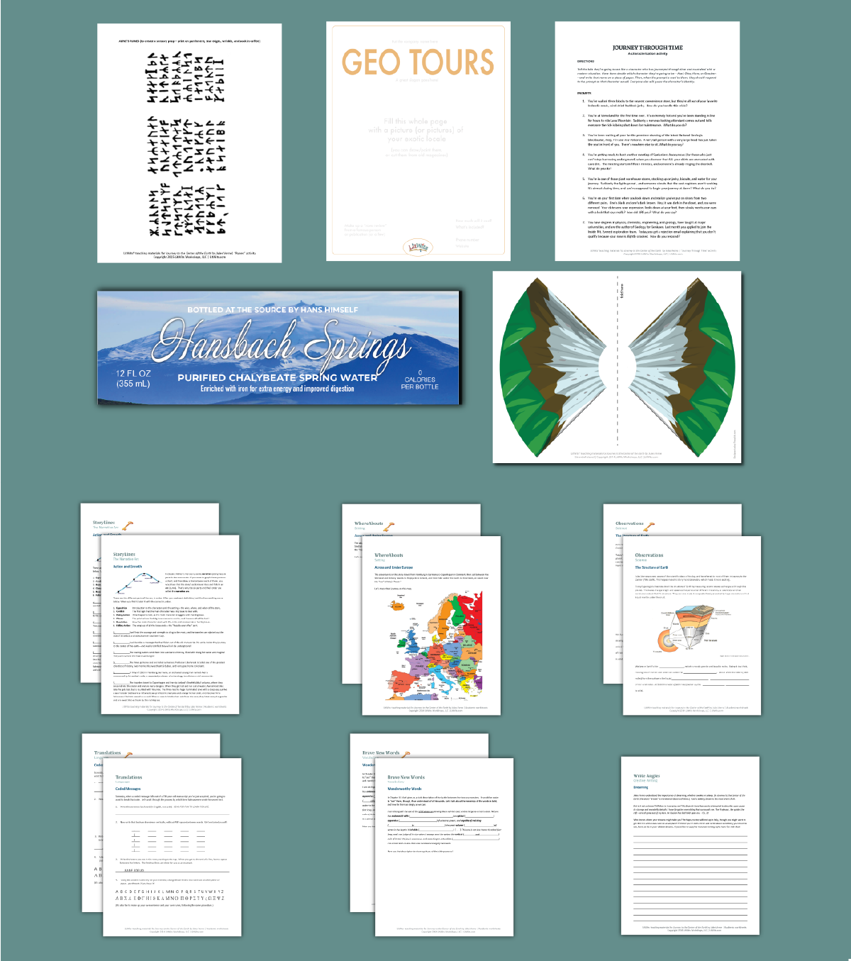 Preview of the LitWits Printables Set for JOURNEY TO THE CENTER OF THE EARTH by Jules Verne