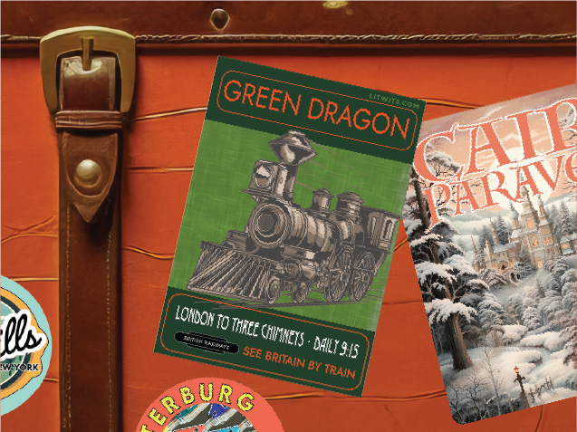 "Wrap it up with a souvenir" - reading travel sticker for THE RAILWAY CHILDREN by E. Nesbit - creative activity using LitWits printables 