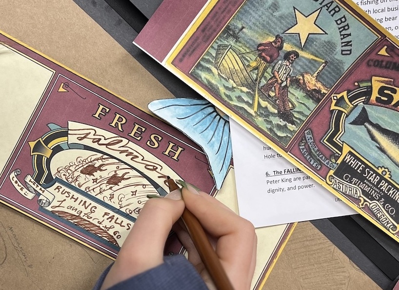 LitWits creative ideas for teaching GENTLE BEN by Walt Morey - salmon can label design, from LitWits Workshops