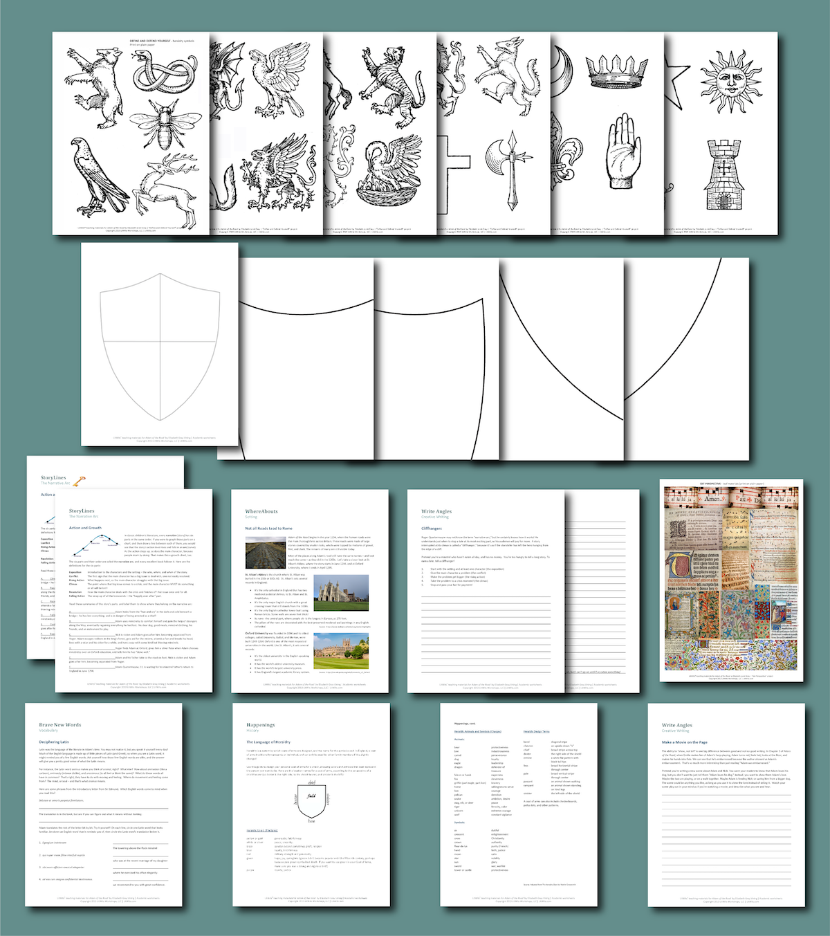 Preview of the LitWits Printables Set for ADAM OF THE ROAD by Elizabeth Janet Gray